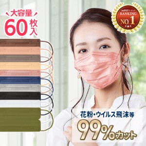 マスク 血色マスク 不織布 アイリスオーヤマ カラーマスク 60枚入 ふつうサイズ カラー プリーツマスク マスク APN-60LW カラーマスク