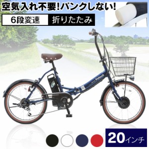 PELTECH ノーパンク 20インチ 折り畳み 電動アシスト自転車 外装6段変速 【簡易組立必要品】 TDN−206LN−R [代引不可] 全4色 電動自転車