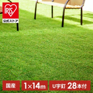 人工芝 リアル人工芝 1m×14m アイリスソーコー [代引不可] アイリスオーヤマ 人工芝 人工芝生 1m×14m 人工 芝 芝生 リアル 庭 送料無料