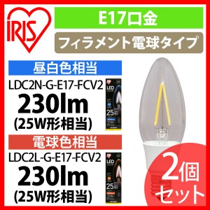 LEDフィラメント電球 E17 全方向 25形相当 2個セット 全2色 アイリスオーヤマ