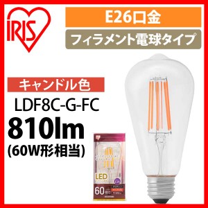 LEDフィラメント電球 E26 60形相当 ST形 キャンドル色 非調光 LDF8C-G-FC LED電球 LED 電球 フィラメント 照明 ライト ランプ おしゃれ 