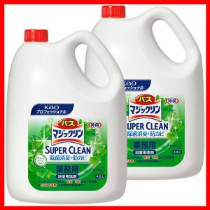 2個セット バスマジックリン SUPER CLEAN 4.5Ｌ 業務用 業務用 洗剤 浴室 除菌 消臭 防カビ Kao ヌメリ防止 プロフェッショナル グリーン