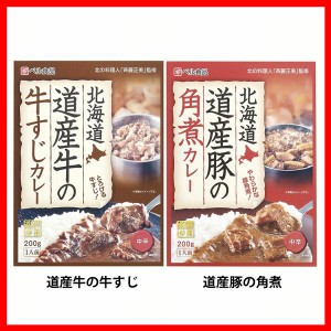 北海道 カレー200ｇ 全2種類 北海道産牛すじを使用 とろとろに煮込んだ牛すじ 牛すじ 北海道 スープカレー スープカリー レトルトカレー 