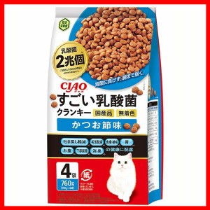 キャットフード ペットフード 猫用品 CIAO すごい乳酸菌クランキー かつお節味 P-302 CIAO 猫 乳酸菌 CIAO 毛玉 かつお 国産 食べやすい 