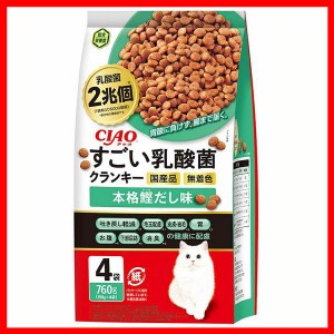 キャットフード ペットフード 猫用品 CIAO すごい乳酸菌クランキー 本格鰹だし味 P-305 CIAO 猫 乳酸菌 CIAO 毛玉 だし 国産 食べやすい 