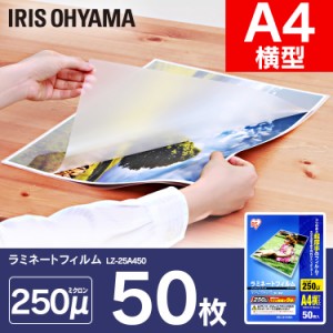 ラミネートフィルム ラミネーター A4 横型 10個セット 500枚 50枚入り A4サイズ 250マイクロメートル フィルム 図面 ポスター 写真 メニ