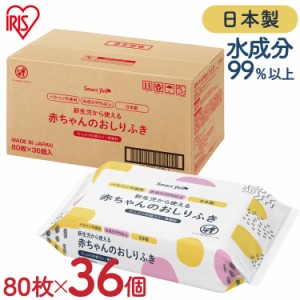 おしり拭き 新生児 【36個セット】赤ちゃんのお尻拭80枚入（SY) おしりふき おしり拭き 新生児 パラベン不使用 日本製 無香料 80枚 水99.