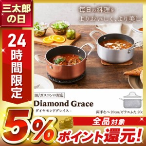 鍋 両手鍋 20cm IH対応 ih ガス オーブン ダイヤモンドコーティング キッチン キッチン用品 ダイヤモンドグレイス DG-P20 アイリスオーヤ