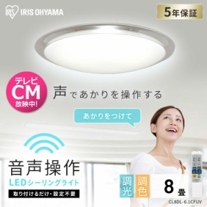  シーリングライト 8畳 LEDシーリングライト 6.1 音声操作 クリアフレーム 8畳 調色 CL8DL-6.1CFUV 照明器具 天井 LED シーリング 天井照