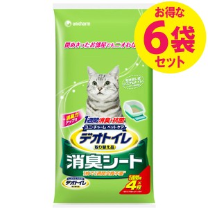 ユニチャーム デオトイレ取替専用 消臭シート4枚 6袋セット 猫 キャット トイレ用品 ペットトイレ ペットシーツ 【D】