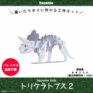 ペーパークラフト 工作キット ダンボール 段ボール 小学生 キッズ 【0203】 hacomo kids 恐竜シリーズ 立体パズル クラフト 簡単組立 色