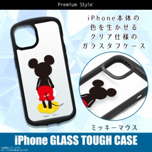 iPhone13 mini ケース キャラクター クリア 耐衝撃 ミッキーマウス PG-DGT21J01MKY【2179】クリアケース Disney ガラスタフケース 米軍軍