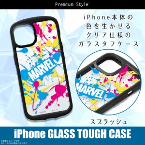 iPhone13 mini ケース キャラクター クリア 耐衝撃 MARVEL スプラッシュ PG-DGT21J20MVL【2353】クリアケース マーベル ガラスタフケース