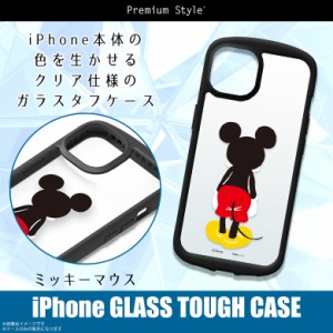 iPhone13 ケース キャラクター クリア 耐衝撃 ミッキーマウス PG-DGT21K01MKY【2575】クリアケース Disney ガラスタフケース 米軍軍事規