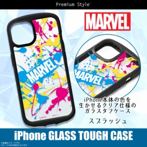 iPhone13 Pro Max ケース キャラクター クリア 耐衝撃 MARVEL スプラッシュ PG-DGT21P20MVL【3527】クリアケース マーベル ガラスタフケ