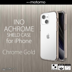 iPhone13 ケース クリア クリアケース クロームゴールドフレーム INOASIP13GO【3176】ハードケース motomo INO ACHROME SHIELD ワイヤレ