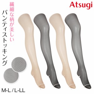 柄ストッキング ストッキング アツギ 日本製 パンスト パンティストッキング ATSUGI THE LEG BAR M-L・L-LL ベージュ 肌色 黒 ATSUGI ア