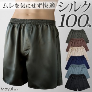 トランクス シルク メンズ 前開き M〜3L パンツ 下着 インナー シルク100% 絹 サテン 男性 大きいサイズ M L LL 3l 敏感肌 肌に優しい プ