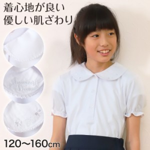 ニットブラウス 女の子 半袖 子供服 120cm〜160cm (制服 通学 通園 キッズ 発表会 コンクール 120 130 140 150 160)