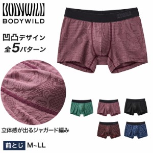 グンゼ BodyWild ナイロンジャガードボクサーパンツ M〜LL (GUNZE ボディーワイルド 男性 紳士 メンズボクサー ボクサーブリーフ インナ