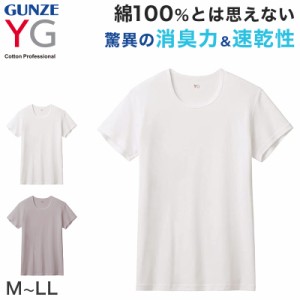 グンゼ インナー メンズ 半袖 綿100% tシャツ クルーネック 消臭 M〜LL インナーシャツ 肌着 下着 紳士 男性 吸汗速乾 インナーウェア YG