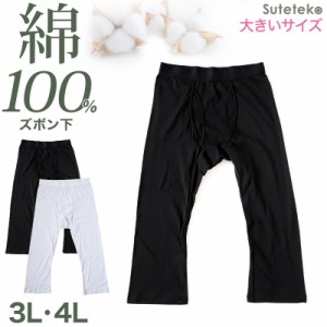 ステテコ メンズ 綿100％ ズボン下 下着(前開き) 3L・4L (男性 紳士 肌着 すててこ インナー アンダーウェアー 抗菌防臭 コットン100 3L 