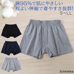 ニットトランクス メンズ パンツ 下着  (前開き) S〜LL (トランクス 綿 コットン 無地 抗菌防臭 ニオイ 清潔 フィット やわらかい 快適 