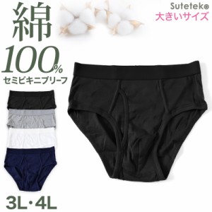 メンズ パンツ 下着 セミビキニブリーフ(前開き) 3L・4L (大きいサイズ インナー ブリーフパンツ 下着 肌着 紳士肌着 男性 紳士 パンツ 