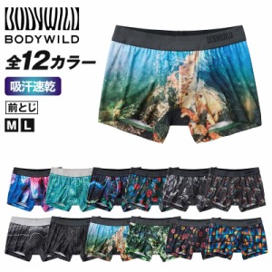 グンゼ ボディワイルド ボクサーパンツ 前閉じ M・L GUNZE BODYWILD ボクサーブリーフ 下着 肌着 インナーウェア ストレッチ 柄物 プリン