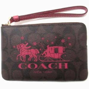 コーチ ポーチ COACH アウトレット シグネチャーキャンバスコーナージップリストレット CN755　IMWA0