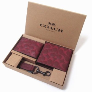 コーチ 財布 COACH アウトレット メンズ 二つ折り財布 IDケース キーリング ギフトボックス付き セット CJ737 QBO2Q