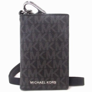 MICHAEL KORS マイケルコース アウトレット シグネチャー ロゴ 二つ折り ストラップ付き カードケース 36R4LGFF1B BLACK