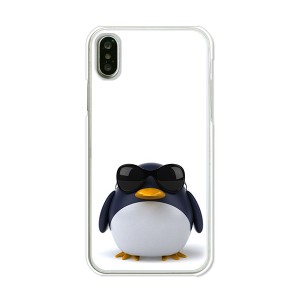 apple iPhoneXS ハードケース/カバー 【サングラスとペンギン PCクリアハードカバー】