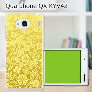 au Qua Phone QX KYV42 ハードケース/カバー 【花×小鳥：ゴールデン PCクリアハードカバー】 スマホケース スマホカバー スマートフォン