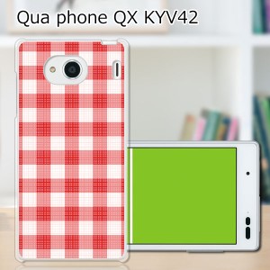 au Qua Phone QX KYV42 ハードケース/カバー 【ワッフルチェック PCクリアハードカバー】 スマートフォンカバー・ジャケット