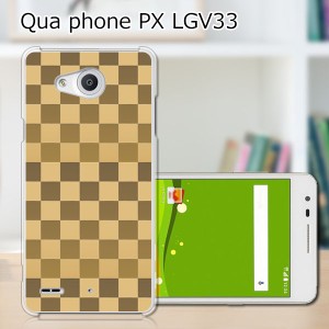 Qua Phone PX LGV33 ハードケース/カバー 【ブラウンチェック  PCクリアハードカバー】  スマートフォンカバー・ジャケット