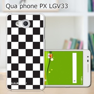 Qua Phone PX LGV33 ハードケース/カバー 【チェッカーフラッグ PCクリアハードカバー】  スマートフォンカバー・ジャケット