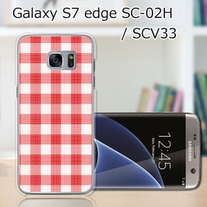 GALAXY S7 edge SC-02H ハードケース/カバー 【ワッフルチェック PCクリアハードカバー】 SCV33 共用 スマートフォンカバー・ジャケット