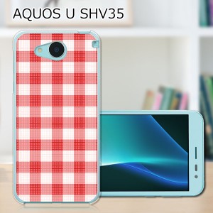 AQUOS U SHV35 ハードケース/カバー 【ワッフルチェック PCクリアハードカバー】  スマートフォンカバー・ジャケット