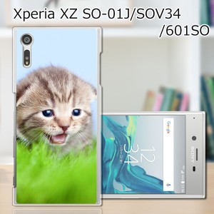 Xperia XZ SOV34 SO-01J 601SO ハードケース/カバー 【見つけたニャン PCクリアハードカバー】 sov34 スマートフォンカバー