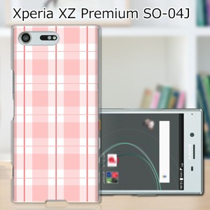 Xperia XZ Premium SO-04J ハードケース/カバー 【ピンキーチェック PCクリアハードカバー】 スマートフォンカバー・ジャケット