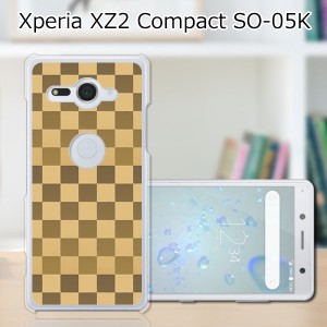 docomo Xperia XZ2 Compact SO-05K ハードケース/カバー 【ブラウンチェック  PCクリアハードカバー】