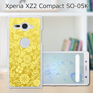 docomo Xperia XZ2 Compact SO-05K ハードケース/カバー 【花×小鳥：ゴールデン PCクリアハードカバー】