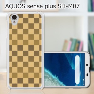 AQUOS sense plus SH-M07 TPUケース/カバー 【ブラウンチェック  TPUソフトカバー】 