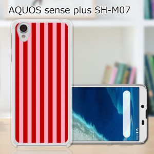 AQUOS sense plus SH-M07 TPUケース/カバー 【レッドストライプ TPUソフトカバー】 