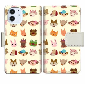 apple iPhone12mini手帳型 ケース カバー【ANIMALS】