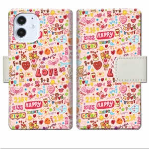 apple iPhone12mini手帳型 ケース カバー【LOVE214デザイン】