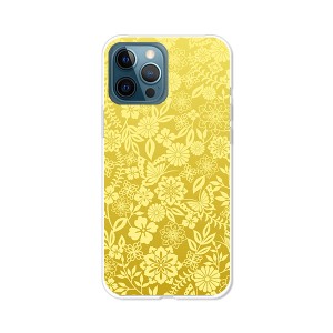apple iPhone12 Pro Max アイフォン12プロマックス ハードケース/カバー 【花×小鳥：ゴールデン PCクリアハードカバー】