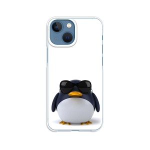 apple iPhone13mini ハードケース/カバー 【サングラスとペンギン PCクリアハードカバー】