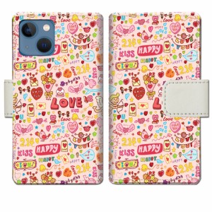 apple iPhone13mini 手帳型 ケース カバー アイホン13 手帳ケース 手帳カバー【LOVE214デザイン】